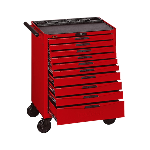 8 Series Roller Cabinet, 10 Drawer, Red